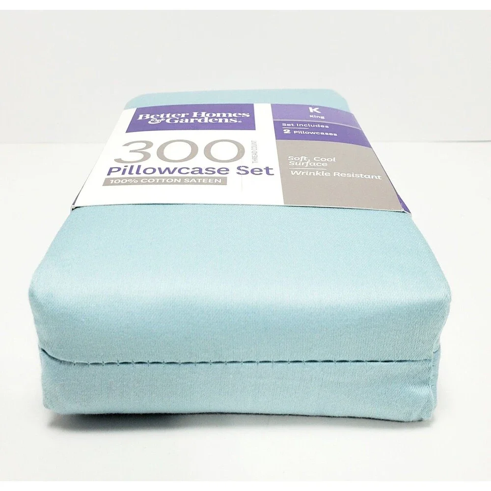 Better Homes & Gardens King Pillowcase Set 100% Cotton 300 Thread Count New